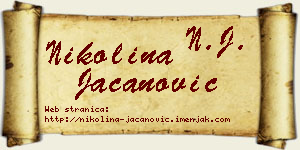 Nikolina Jacanović vizit kartica